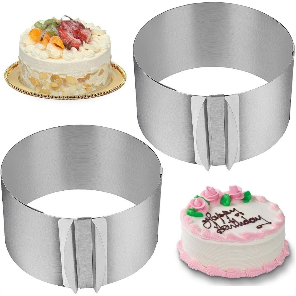 Cake Decorating Turntable - Anneau à gâteau réglable, moule rond