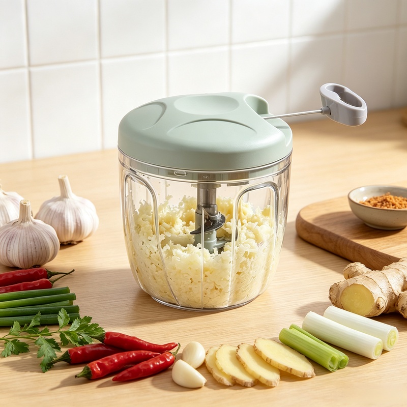 Kitchen Gadgets Under 500 - Hachoir à ail manuel rotatif 500/900ML,
